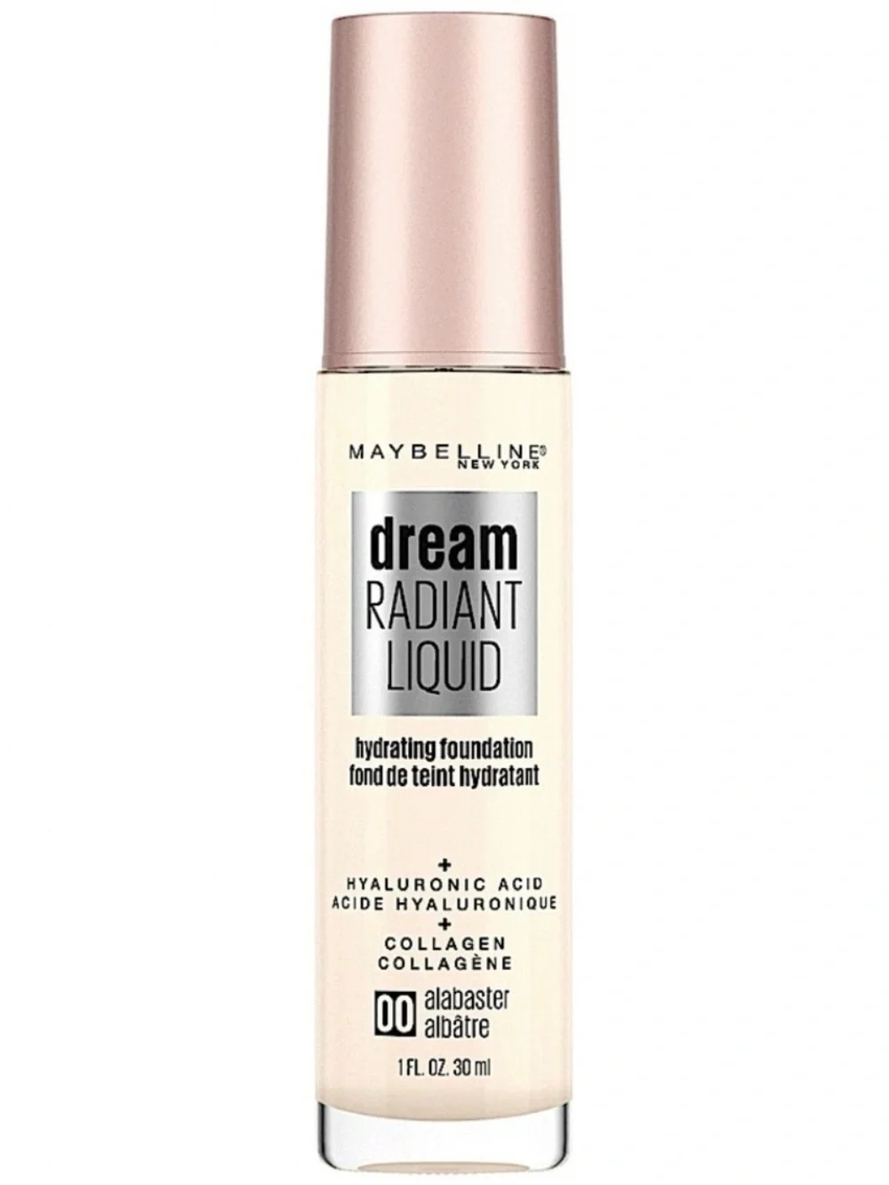 Maybelline 00 Alabaster Dream Radiant Liquid Hydrating Foundation 1oz